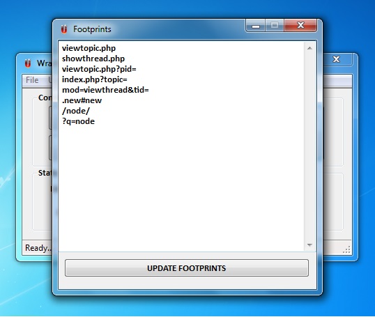 Input footprints to extract